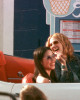 DREW BARRYMORE, LUCY LIU AND CAMERON DIAZ DURING THE FIRST DAY OF FILMING OUTSIDE FOR THE NEW 'CHARLIE'S ANGELS' FILM IN LOS ANGELES. 13/01/00  BAB/